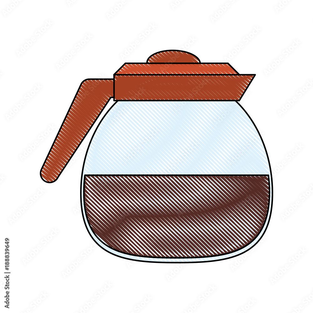 Poster coffee glass pot icon vector illustration graphic design