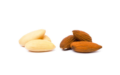 Mix nuts, almond isolated on white background