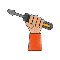 Hand with screwdriver icon vector illustration graphic design