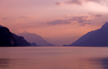 sunset in brienz