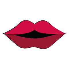 Sexy lips cartoon icon vector illustration graphic design