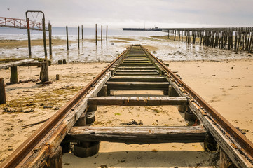 Fototapeta premium Old boat launch ramp in Provincetown USA