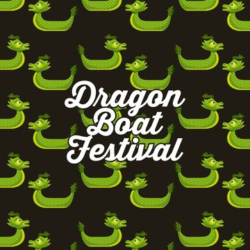 green dragon boat festival seamless pattern vector illustration