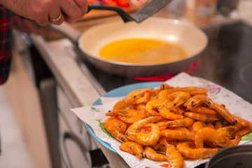 Home cooking, tomato seafood pasta