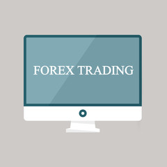 Flat monitor. Business illustration with the inscription:forex trading