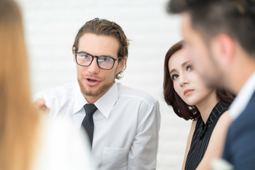 Group of  People Meeting and Discuss in Coffee shop, Freelance Work Style