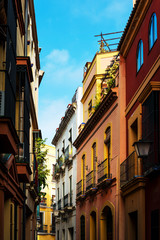 Antique building view in Old Town Sevilla, Spain