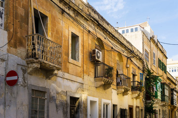Antique city building in Valletta,Malta Europe