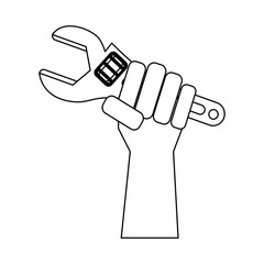 Hand with wrench icon vector illustration graphic design