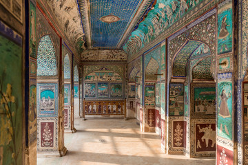 corridor in magnificent Chitrasala, Garh Palace, Bundi