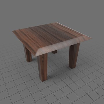 Square wood side table
