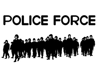 People of special police force in uniform