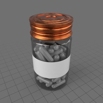 Pill bottle filled with capsules