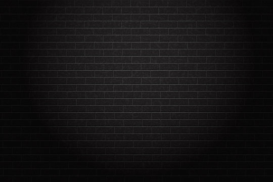 Vector realistic isolated black brick wall background for decoration and covering.