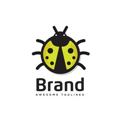 Ladybug is an arthropod logo vector,.The insect beetle, ladybug icon and logo style vector symbol stock