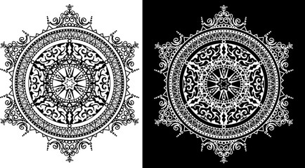 Circular pattern of traditional motifs