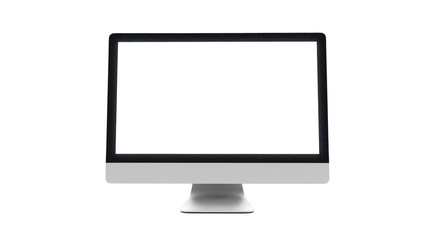 Modern computer realistic monitor isolated on white background.3d rendering 