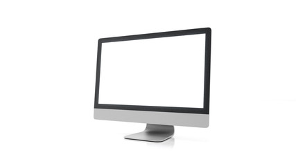 Modern computer realistic monitor isolated on white background.3d rendering 