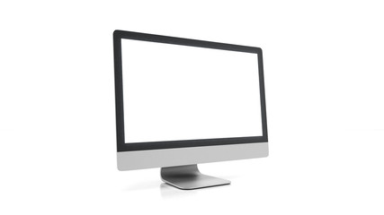 Modern computer realistic monitor isolated on white background.3d rendering 
