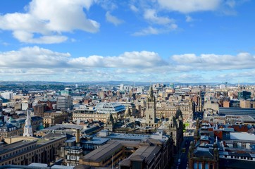 The skyline of Glasgow city centre looking towards George Square and the City Chambers