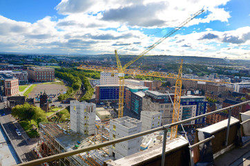 The construction of Glasgow`s International Technology and Renewable Energy Zone which includes the Inovo building and the Technology and Innovation Centre.