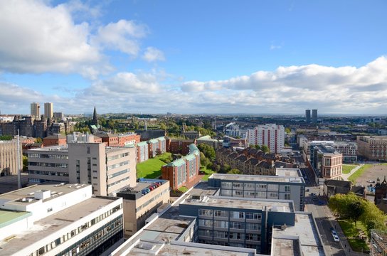 Looking over Glasgow and the campus of University of Strathclyde