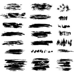 Set of grunge brush strokes