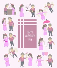 Cute boy and girl valentine's day collection 