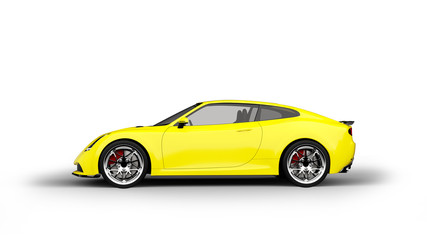 Obraz premium yellow sports car isolated on white background