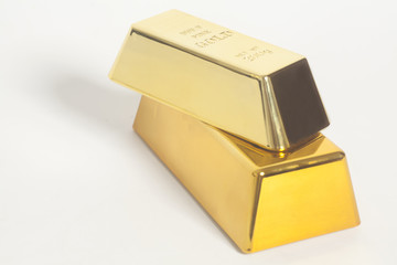 Gold bullion isolated on white background