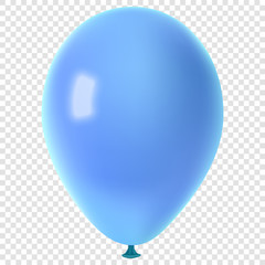 Realistic colorful vector balloon, isolated on transparent background
