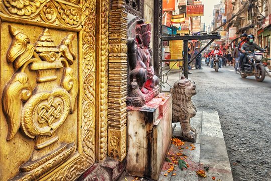 Hindu Temple in Thamel, Kathmandu, Nepal