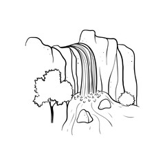Vector illustration of waterfall.