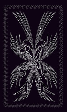 Tarot cards - back design. Tiger Lily