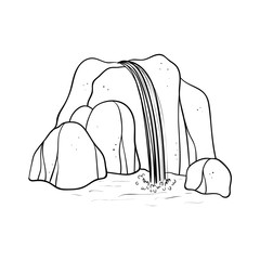 Vector illustration of waterfall.