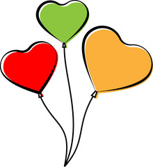 Balloon, Helium Filled Balloon In Red Green Blue Color