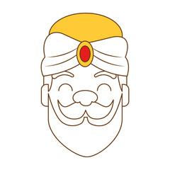 king wizard head avatar character vector illustration design