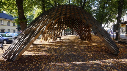 Wooden structure, igloo, automn