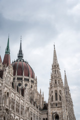 Obraz premium Outdoors view of Hungarian Parliament Building