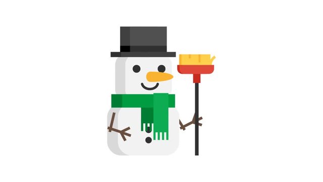 Snowman with green scarf Christmas character