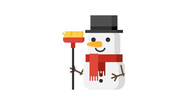 Snowman with red scarf Christmas character