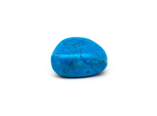 Howlite - imitation of turquoise mineral isolated on white background