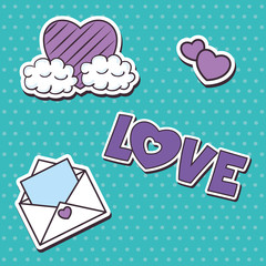 love cute pop art vector illustration design