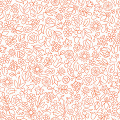 Fototapeta premium Floral seamless pattern. Flower icon background. Summer nature texture