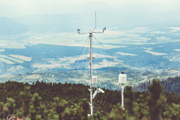 Professional weather station on top of the mountain, landscape view (color toned image) © Khaligo