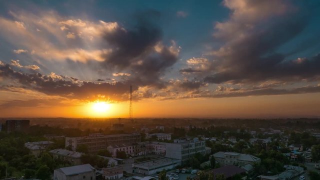 Kyrgyzstan Bishkek city sunset time lapse