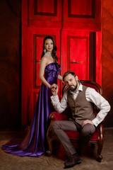 Couple of actors in dressing room