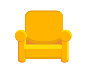 Cozy yellow armchair. Comfortable yellow