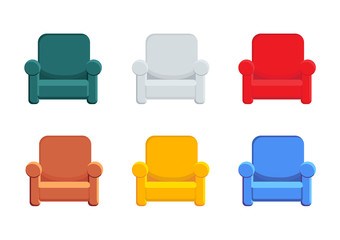 Cozy set of colored armchair.