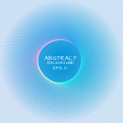 Vector illustration of abstract background with many lines and and circular shaped copy space in the center. Illustration with blank space for text in light blue color.